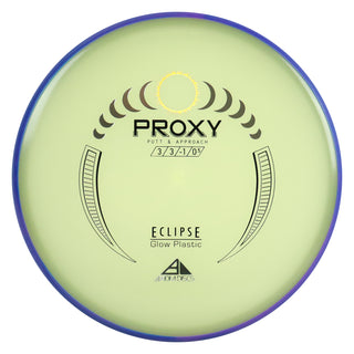 Axiom Disc Golf Eclipse Glow Proxy Putt and Approach 3/3/-1/0.5 Glow/Purple Blue 173 grams
