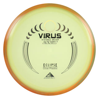 Axiom Disc Golf Eclipse Glow Virus Distance Driver 9/5/-3.5/1 Glow/Orange Blend 173 grams