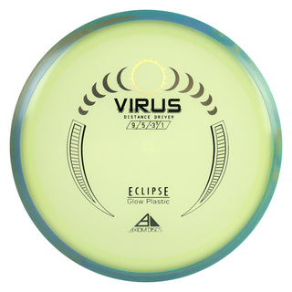 Axiom Disc Golf Eclipse Glow Virus Distance Driver 9/5/-3.5/1 Glow/Blue Blend 174 grams