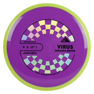 Axiom Discs Project Lab Coat Neutron Virus Distance Driver 9/5/-3.5/1 Purple/Yellow 163 grams