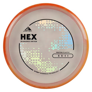 Axiom Discs Project Lab Coat Proton Hex Midrange Disc 5/5/-1/1 Clear Light Pink/Orange Red 175 grams