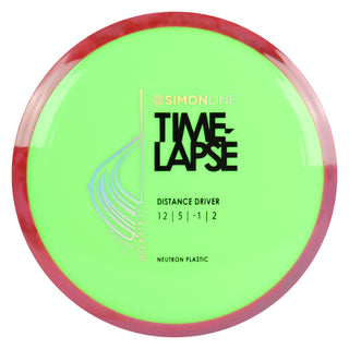 Axiom Disc Golf Neutron Time-Lapse Retooled Distance Driver 12/5/-1/2 Neon Green/Red White 174 grams
