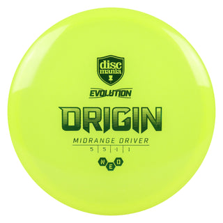 Discmania Disc Golf Evolution Neo Origin Midrange 5/5/-1/1 Yellow/Green 171 grams