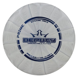Dynamic Disc Golf Prime Burst Deputy Putter 3/4/-1.5/0 Light Grey/Blue 174 grams