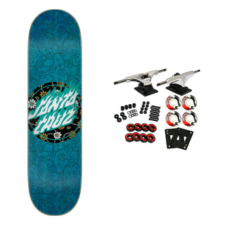 Santa Cruz Skateboard Complete Floral Flame Dot Blue 8.25" x 31.8"