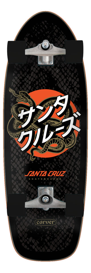 Santa Cruz Skateboard Complete Japanese Snake Dot Pig Carver Surfskate 10.54" x 31.45"