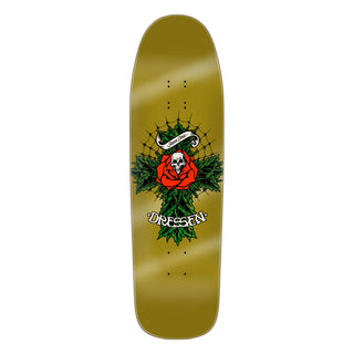 Santa Cruz Skateboard Deck Dressen Rose Cross Two Shaped 9.3" x 32.36"