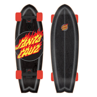 Santa Cruz Skateboard Cruiser Flame Dot Check Shark 8.81" x 27.69"