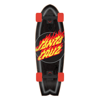 Santa Cruz Skateboard Cruiser Flame Dot Check Shark 8.81" x 27.69"
