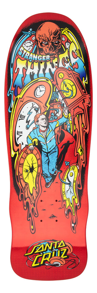 Santa Cruz x Stranger Things Skateboard Deck Grabke Max Melting Clock 9.7" x 29.4"