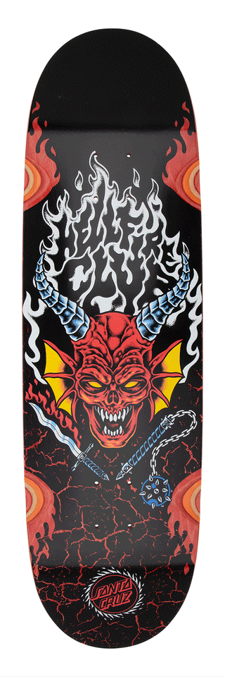 Santa Cruz x Stranger Things Skateboard Deck Hellfire Club Flames 9.0" x 32"