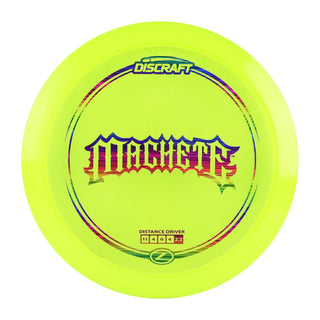 Discraft Disc Golf Z Line Machete Distance Driver 11/4/0/4 Yellow/Rainbow Lines 173-174g
