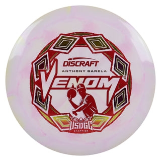 Discraft Disc Golf Anthony Barela USDGC ESP Swirl Venom Pop Top Light Pink/Purple Metallic/Red 173-174g