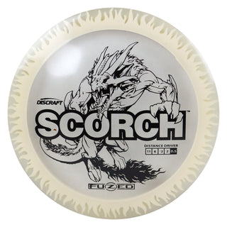 Discraft Disc Golf FuZed Line Scorch with Flame Pattern Distance Driver 11/6/-2/2 Clear with White Flame/Black 170-172g