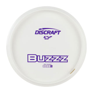 Discraft Disc Golf ESP Buzzz Solid White Midrange Disc 5/4/-1/1 White/Purple 175-176g