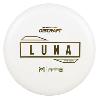 Discraft Disc Golf Paul McBeth Putter Line Hard Luna Putter 3/4/0/2 White/Gold 169g