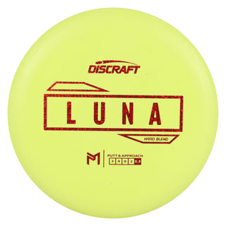 Discraft Disc Golf Paul McBeth Putter Line Hard Luna Putter 3/4/0/2 Yellow/Red Shapes 171g