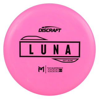 Discraft Disc Golf Paul McBeth Putter Line Soft Luna Putter 3/4/0/2 Pink/Black 168g