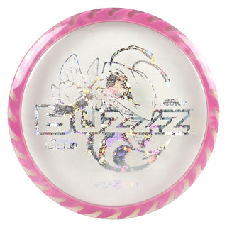 Discraft Disc Golf Fuzed Line Buzzz with Saw Pattern Midrange 5/4-1/1 Clear with Dark Pink Saw/Buzzz Holo 170-172g