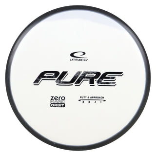 Latitude 64 Disc Golf Zero Hard Orbit Pure Putter 3/3/-1/1 White Black/Black 174 grams