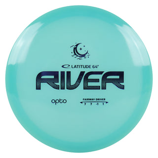 Latitude 64 Disc Golf Opto Moonshine River Fairway Driver 7/7/-1/1 Blue Glow/Indigo 173 grams