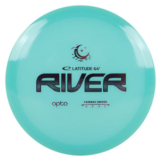 Latitude 64 Disc Golf Opto Moonshine River Fairway Driver 7/7/-1/1 Blue Glow/Lavender 173 grams