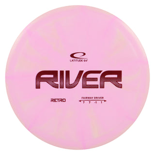 Latitude 64 Disc Golf Retro Burst River Fairway Driver 7/7/-1/1 Pink Yellow/Red 173 grams