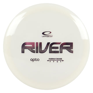 Latitude 64 Disc Golf Opto River Fairway Driver 7/7/-1/1 White/Lavender 174 grams