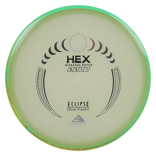 Axiom Disc Golf Eclipse Hex Midrange 5/5/-1/1 Glow/Lime Yellow 176 grams