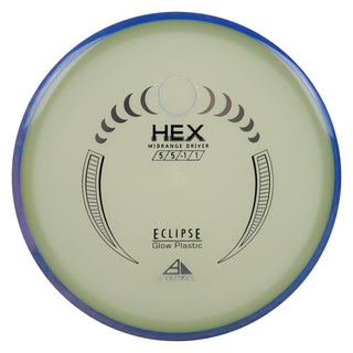 Axiom Disc Golf Eclipse Hex Midrange 5/5/-1/1 Glow/Blue Lavender 177 grams