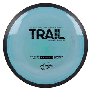 MVP Disc Golf James Conrad Neutron Trail Distance Driver 10/5/-1/1 Aqua Green Blend 173 grams