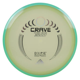 Axiom Disc Golf Eclipse Crave Fairway Driver 6.5/5/-1/1 Glow/Aqua Teal 172 grams