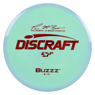 Discraft Disc Golf Paul McBeth ESP Buzzz Mini 6" Thrower or Marker Blue Lime/Red Weave
