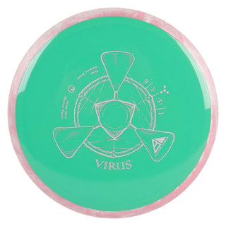 Axiom Disc Golf Neutron Virus Distance Driver 9/5/-3.5/1 Green/Dark Pink 174 grams
