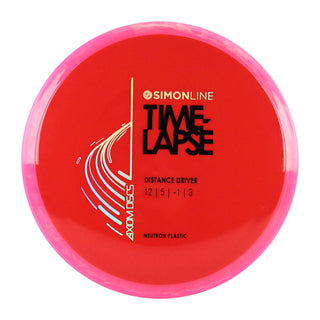 Axiom Disc Golf Simon Lizotte Line Neutron Time Lapse Driver 12/5/-1/3 Red/Pink Blend 175 grams