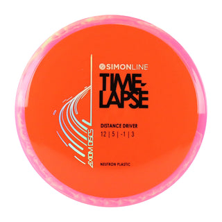 Axiom Disc Golf Simon Lizotte Line Neutron Time Lapse Driver 12/5/-1/3 Orange/Lavender Green 175 grams