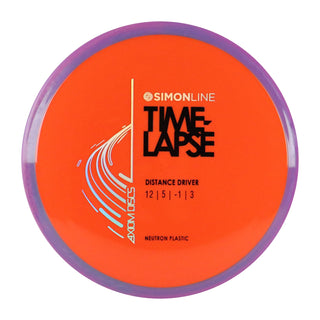 Axiom Disc Golf Simon Lizotte Line Neutron Time Lapse Driver 12/5/-1/3 Orange/Pink Green 173 grams