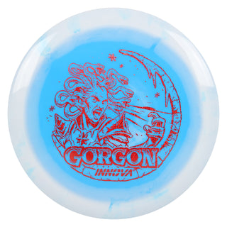 Innova Disc Golf Holiday Halo Star Gorgon w/ Free Luster Snowflake Mini White Blue/Red Shimmer 167 grams