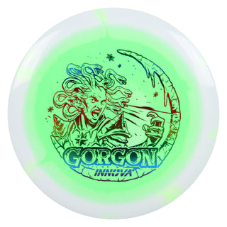 Innova Disc Golf Holiday Halo Star Gorgon w/ Free Luster Snowflake Mini White Green/Rainbow 173 grams