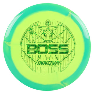 Innova Disc Golf Halo Star Boss Distance Driver 13/5/-1/3 Green Yellow/Green Shatter 172 grams