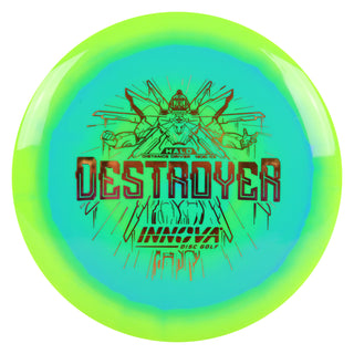 Innova Disc Golf Halo Star Destroyer Distance Driver 12/5/-1/3 Yellow Green/Purple Metallic 171 grams