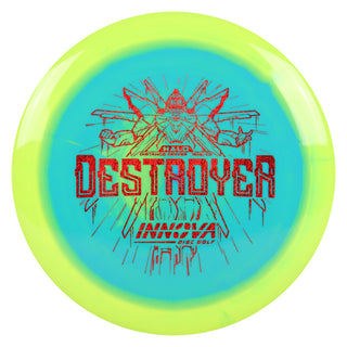 Innova Disc Golf Halo Star Destroyer Distance Driver 12/5/-1/3 Yellow Blue/Red Shimmer 172 grams