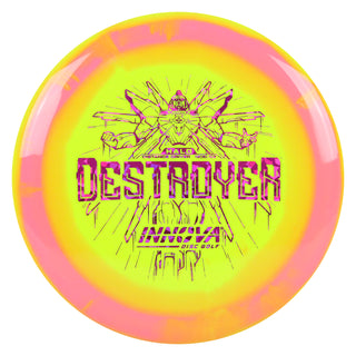 Innova Disc Golf Halo Star Destroyer Distance Driver 12/5/-1/3 Pink Yellow/Magenta Shatter 169 grams
