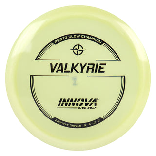 Innova Disc Golf Proto Glow Champion Valkyrie Fairway Driver 9/4/-2/2 Glow/Black 164 grams