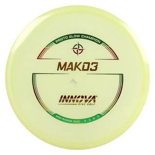 Innova Disc Golf Proto Glow Champion Mako3 Midrange 5/5/0/0 Glow/Rasta 173 grams