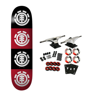 Element Complete Skateboard Team Quadrant Logo Black/Red 8.0"