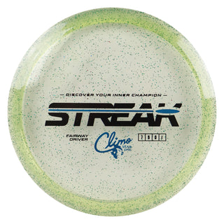 Climo Disc Golf Victory Line Sparkle Year 1 Streak Fairway Driver 7/5/0/1 Green/Turquoise 174 grams