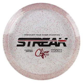 Climo Disc Golf Victory Line Sparkle Year 1 Streak Fairway Driver 7/5/0/1 Red/Red 174 grams