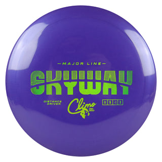 Climo Disc Golf Major Line Skyway Distance Driver 11/5/-1/3 Purple/Green Holo 158 grams