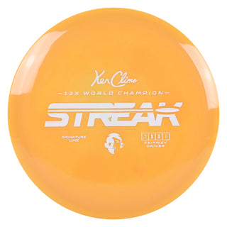 Climo Disc Golf Signature Line Prototype Streak Fairway Driver 7/5/0/1 Orange/White 167 grams